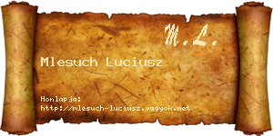 Mlesuch Luciusz névjegykártya